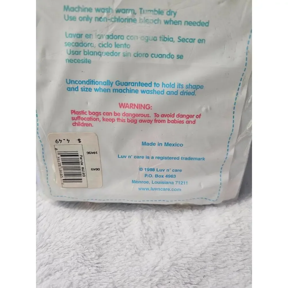 New 1998 Vintage Luv N' Care Soft Baby Wash Cloths Rags Multicolor 9